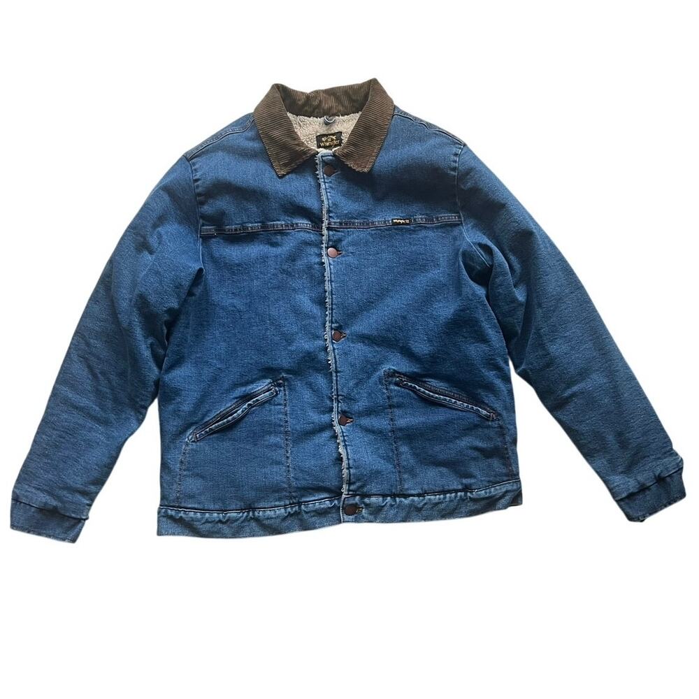 Wrangler x Billabong Sherpa Lined Denim Jacket XXL Corduroy Collar Trucker